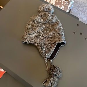 REI beanie with earflaps. Gray some sequins.  Girls Size 4-7 years
